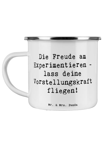 Mr. & Mrs. Panda Kaffeebecher Spruch Die Freude am Experimentier... in Weiß