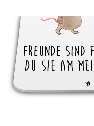 Mr. & Mrs. Panda Bierdeckel Schildkröte Maus mit Spruch in Weiß