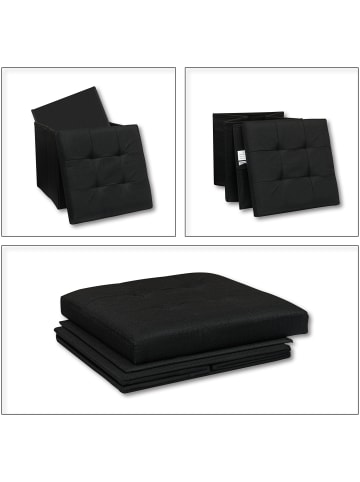 VCM Stoff Sitztruhe Sitzbank Truhe Box Hocker Boxas in Anthrazit