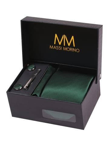 Massi Morino  Krawatten-Set in Dunkelgrün