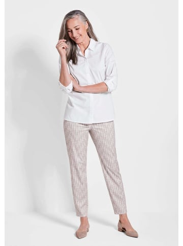 GOLDNER Kurzgröße:  Weiße Damenbluse im längeren Schnitt in weiß