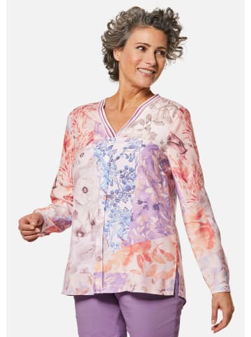 GOLDNER Kurzgröße:  Drucktunika Drucktunika in flieder / apricot / gemustert
