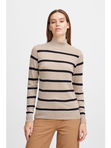 b.young Strickpullover BYMMPIMBA1  BUTTON JUMPER - 20813511  Klassischer Pullover mit Rollkragen in Beige