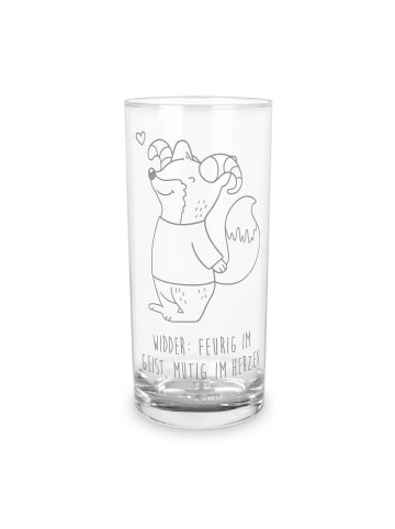 Mr. & Mrs. Panda Wasserglas Widder Astologie mit Spruch in Transparent
