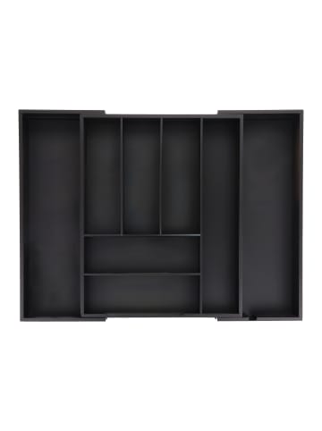 relaxdays Besteckkasten in Schwarz - (B)35 x (H)6,5 x (T)43,5 cm