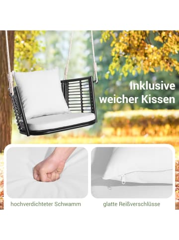 COSTWAY Hängesessel 180kg belastbar in Weiß