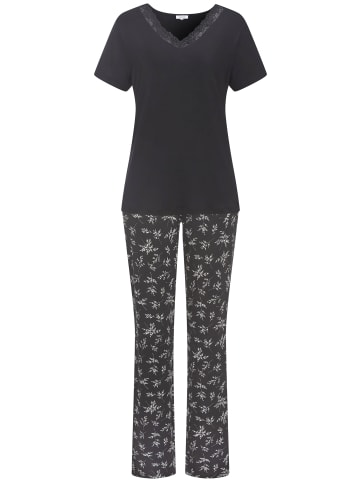 VIVANCE DREAMS Pyjama in schwarz/schwarz-geblümt