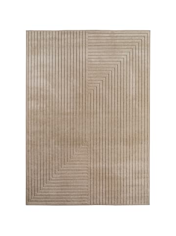 KADIMA DESIGN Kurzflorteppich Skandi 3D-Bögen Waschbar Wohnzimmer in Beige