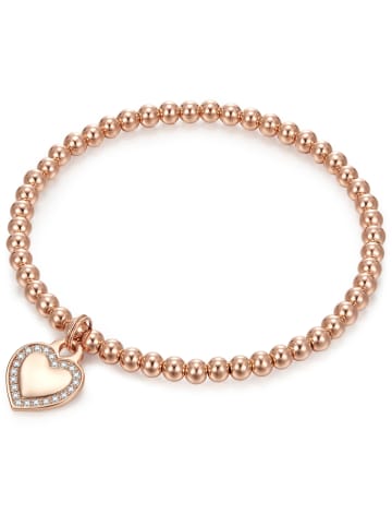 Lulu & Jane Armband Herz aus Messing mit Zirkonia in roségold