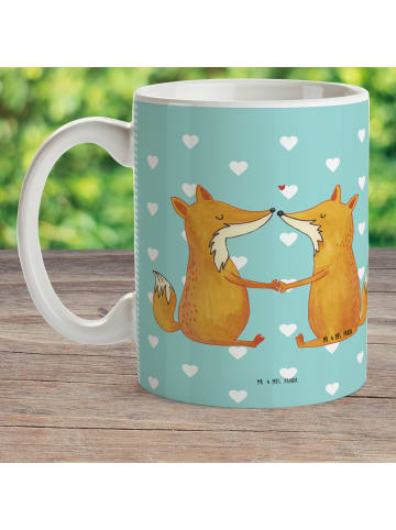 Mr. & Mrs. Panda Tasse Füchse Liebe ohne Spruch in Türkis Pastell