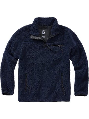 Brandit Pullover "Teddyfleece Troyer" in Blau