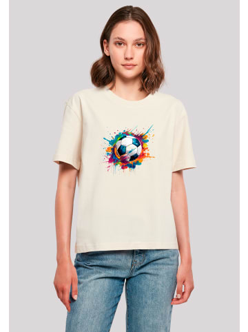 F4NT4STIC Everyday Tee Bunte Fußball Grafik in Whitesand