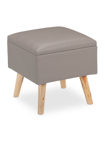 relaxdays Sitzhocker in Grau - (B)40x (H)40 x (T)40 cm