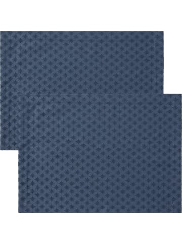 Erwin Müller Jacquard, Baumwollmischung Tischset 2er-Pack Denia in blau