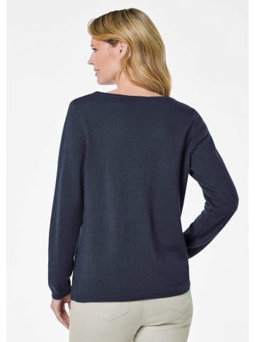 GOLDNER Kaschmirpullover Kaschmirpullover mit U-Boot Ausschnitt in marine
