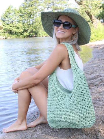 styleBREAKER Geflochtener Sonnenhut in Dunkelblau
