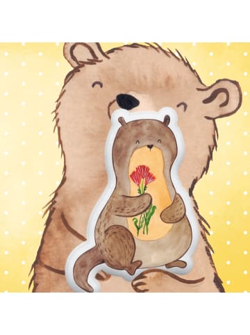 Mr. & Mrs. Panda Kissen Otter Blumenstrauß ohne Spruch in Weiß