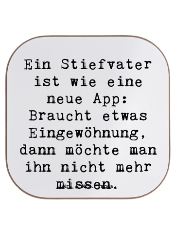 Mr. & Mrs. Panda Untersetzer Stiefvater Liebe mit Spruch in Weiß
