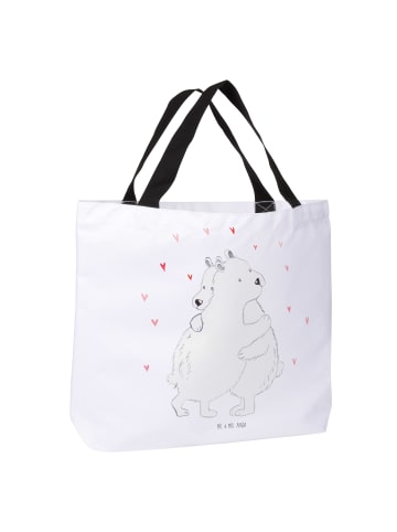 Mr. & Mrs. Panda Henkeltasche Eisbär Umarmen ohne Spruch in Weiß
