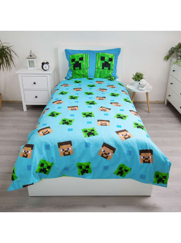 Minecraft Minecraft Baumwoll Bettwäsche Set 140x200 cm mit Leuchteffekt in Grün
