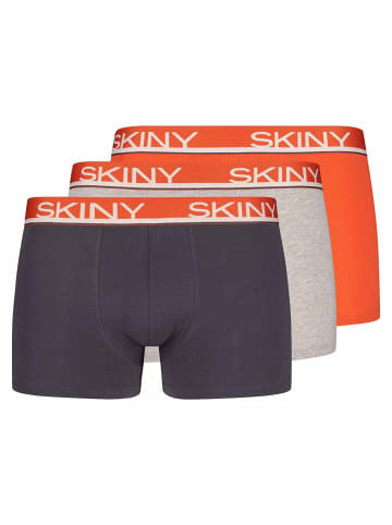 Skiny Boxershort 3er Pack in Grau/Orange