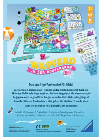 Ravensburger Partyspiel Das Nilpferd in der Achterbahn Kids - Kinderspiel ab 7 Jahre 7-99 Jahre in bunt
