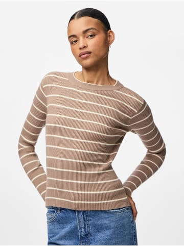 Pieces Strickpullover in Greige