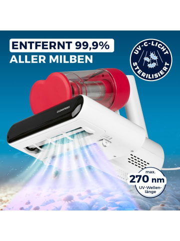 CLEANmaxx CLEANmaxx Milben-Handstaubsauger 400W weiß/rot