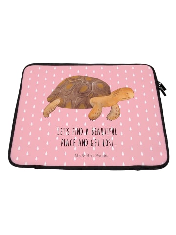 Mr. & Mrs. Panda Laptophülle Schildkröte MHerzieren mit Spruch in Rot Pastell