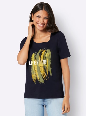 Sieh an! Rundhals-Shirt in schwarz-limone