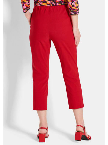GOLDNER Kurzgröße:  Elegante Schlupfhose mit Biesen in rot