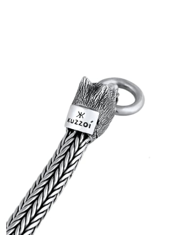 KUZZOI Armband 925 Sterling Silber Wolf in Silber