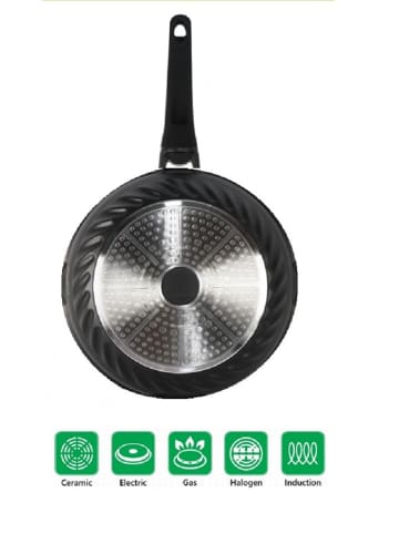 Cheffinger Wokpfanne 28 cm mit Antihaftbeschichtung - Induktionsgeeignet in Schwarz
