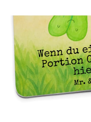 Mr. & Mrs. Panda Bierdeckel Blume Kleeblatt Design mit Spruch in Weiß