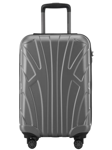 suitline Handgepäckkoffer 55x35x20 cm Carry-On 55cm Hartschale 34 L in Silber
