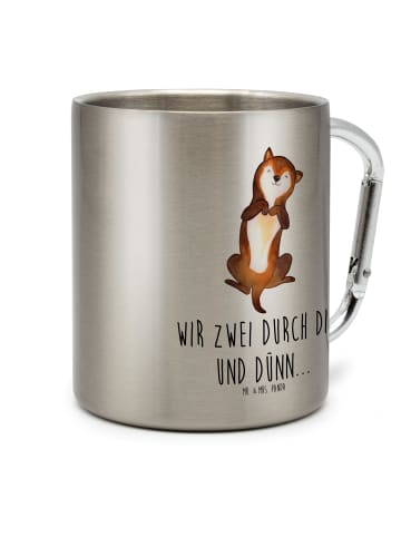 Mr. & Mrs. Panda Thermobecher Hund Streicheln mit Spruch in Silber