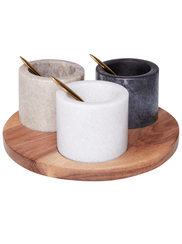 Beliani 1er-Set Serviergeschirr HERAKLION in Bunt/Gold/Braun