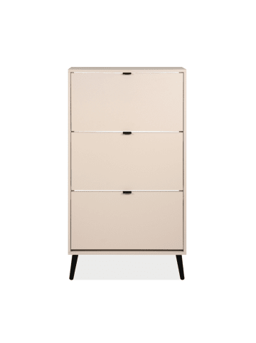 CALICOSY Schuhschrank VIGO in Cappuccino / Schwarz - (W) 70  x (H) 125  x (L) 24  cm