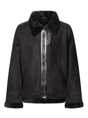 CBL Herren Lammfelljacke in schwarz