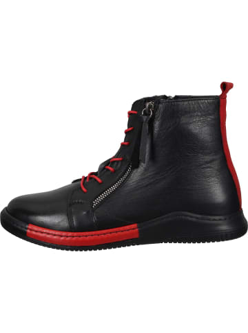 manitu Schnürstiefeletten in schwarz/rot