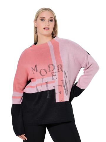 Ulla Popken Jacquard-Pullover in schwarz
