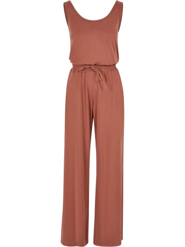 Urban Classics Urban Classics Damen Ladies Long Sleevless Modal Jumpsuit in terracotta