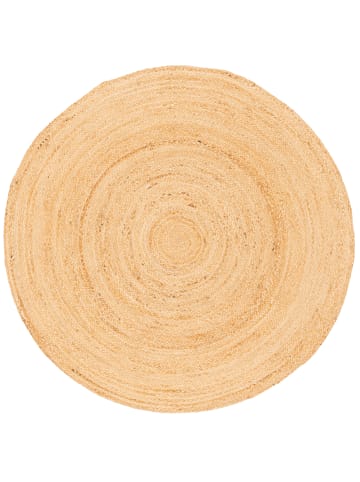 Pergamon Naturfaser Teppich Jute Salsa Natur Rund in Beige