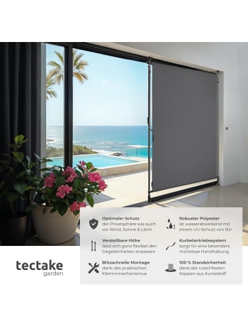 tectake Klemmmarkise Taija mit Handkurbel, UV-beständig und wasserabweisend