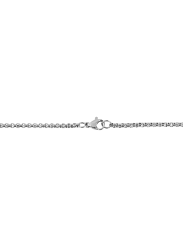 Adeliás Damen Halskette aus Edelstahl mit Strass Steinchen 61 cm in silber