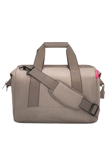 Reisenthel travelling allrounder M - Reisetasche 40 cm (twist maroon) in herringbone mokka