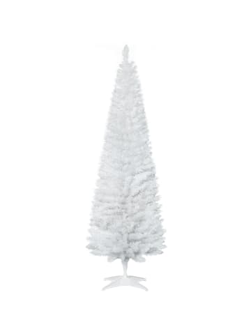 HOMCOM Weihnachtsbaum-Ø55 x 180H cm-Weiß