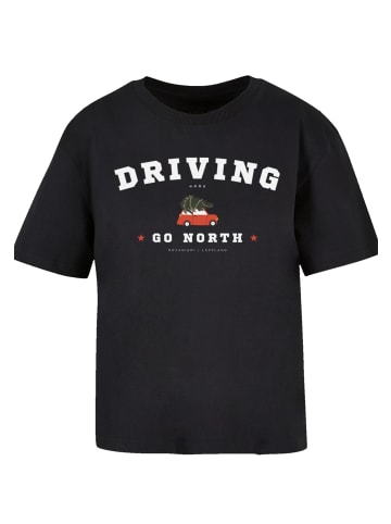 F4NT4STIC Ladies Everyday Tee Driving Home Weihnachten in schwarz