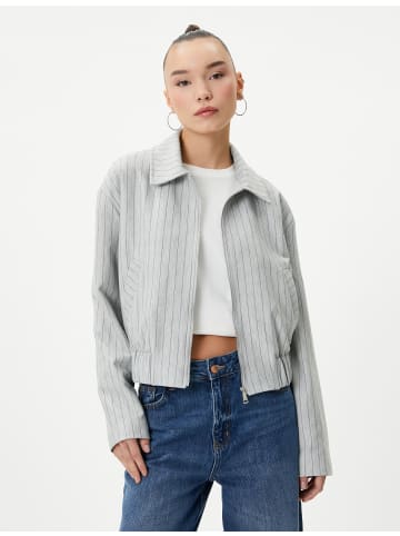 KOTON Blazer in Grau Gestreift