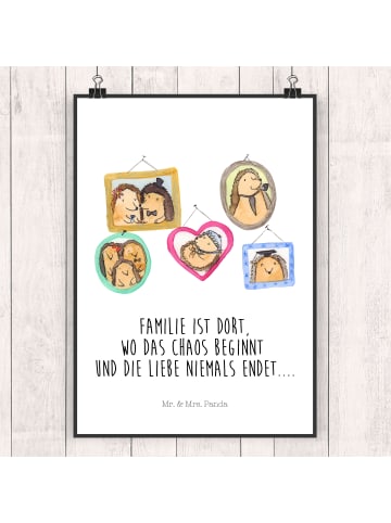 Mr. & Mrs. Panda Bild Igel Familie mit Spruch in Weiß